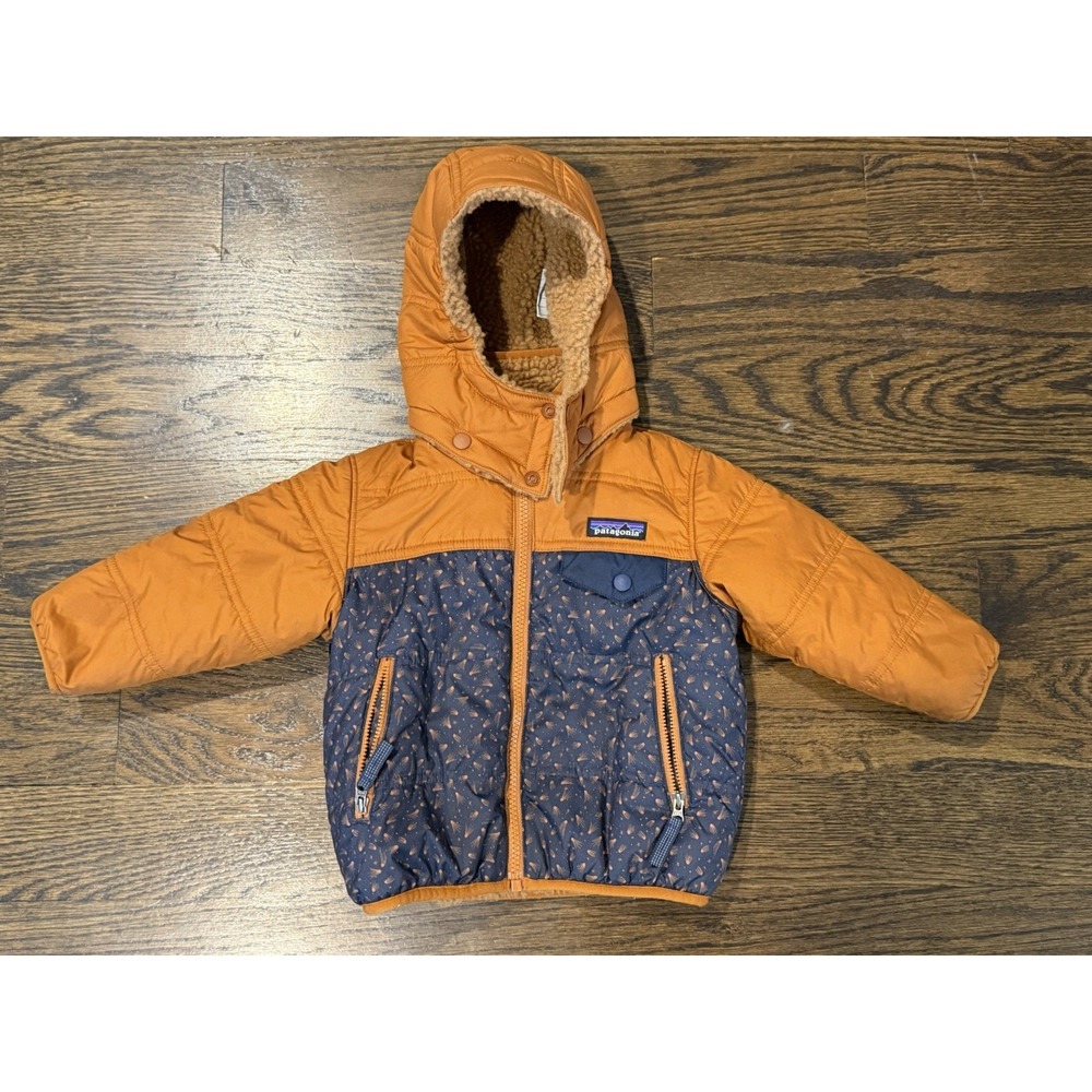 Patagonia Jacket Toddler 12-18 Hooded Sherpa Puffer Coat Warm Reversible